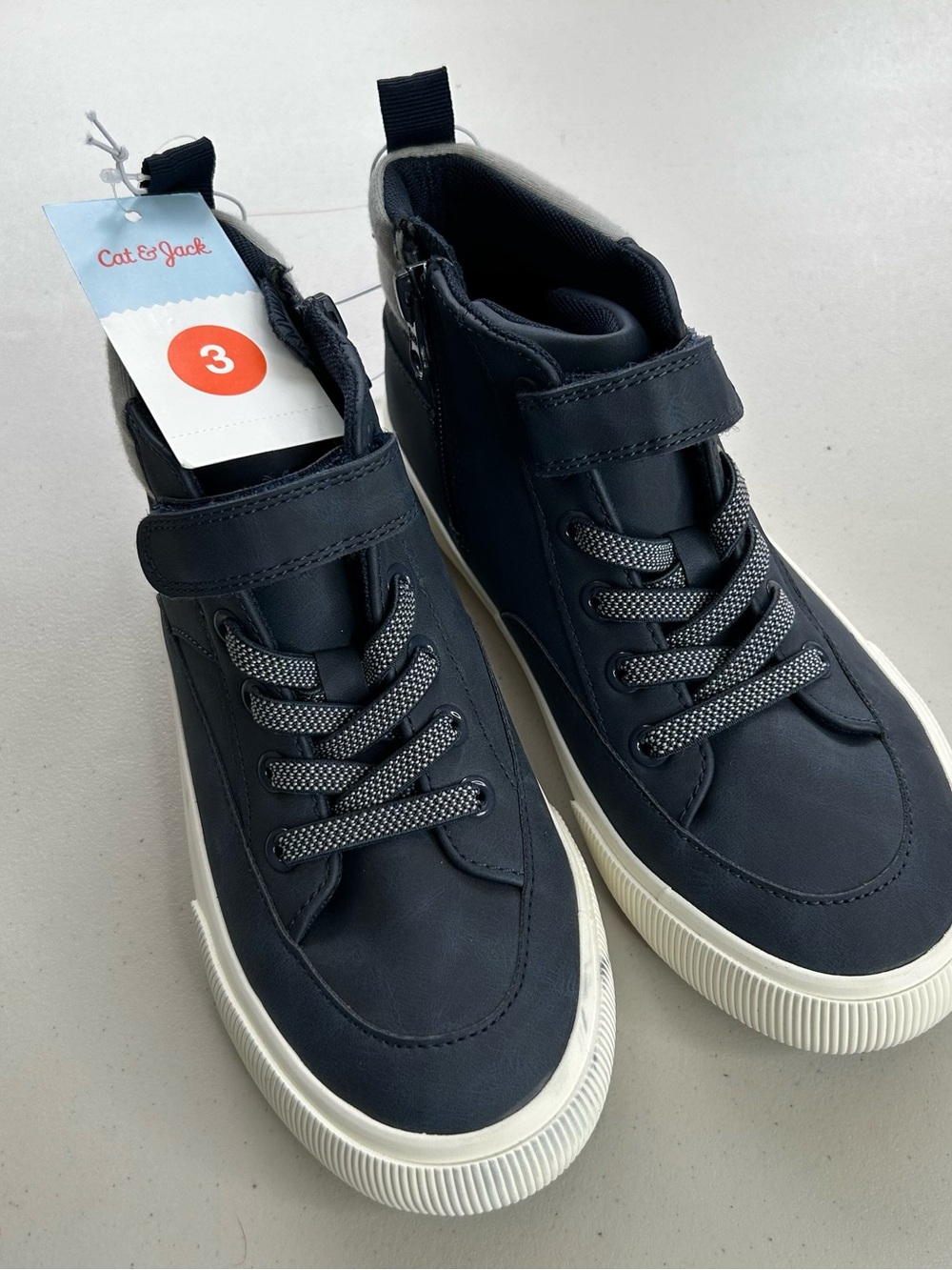 Cat & Jack Youth Mid-Top Sneakers Harlen Blue Self-Close w/Laces Size 3